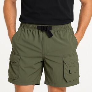 Cabelas Guidewear Angler Shorts Swim Trunks Olive Khaki